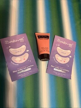 Lucky You Lucky Brand Body Lotion with The Crème Shop Purple Under Eye Patches